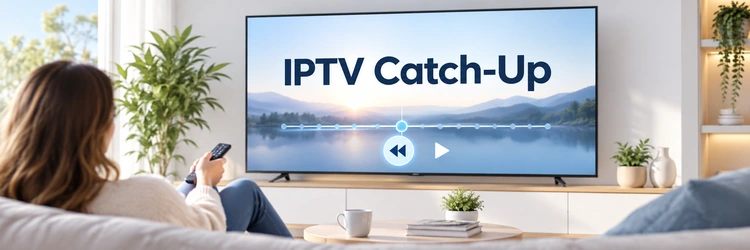 IPTV Catch-Up on a television with a simple replay timeline
